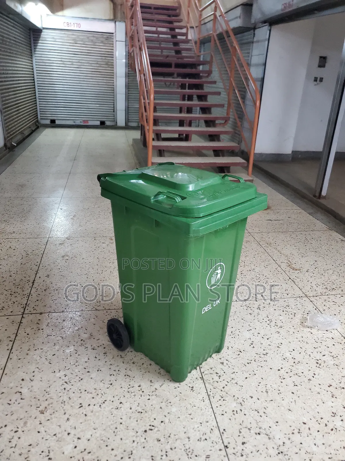 Del Green 240litres Plastic Dust Bins