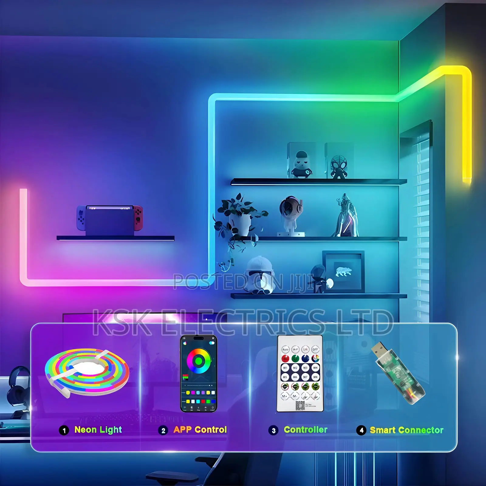 Led Neon Rope Light App Smart Control Slideshow Strip 5m