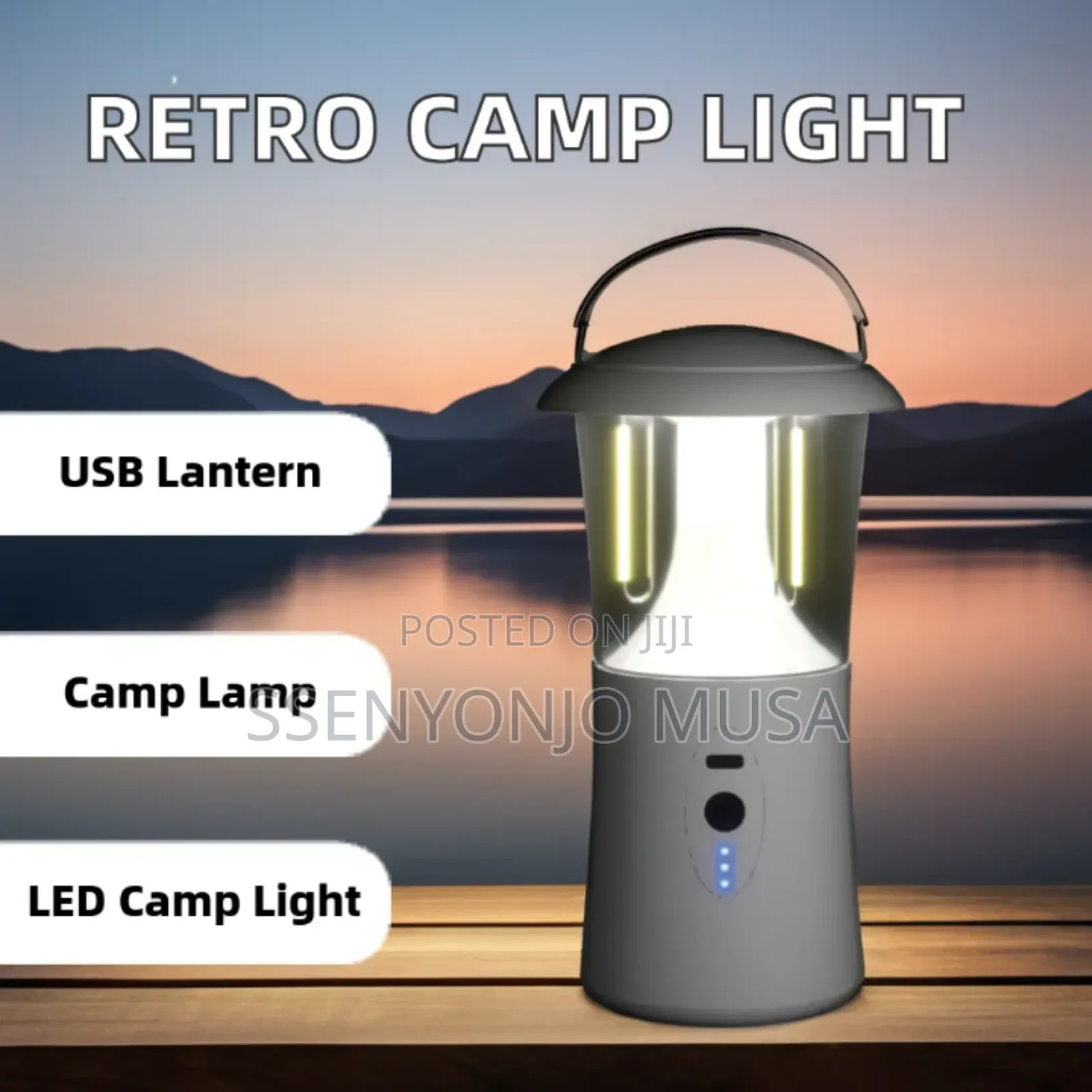 Camping Lantern | Usb Rechargeable Led Lamp | 3 Light Modes | Dimmable