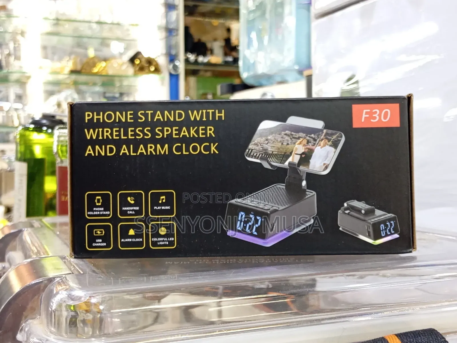F30 3-in-1 Cell Phone Stand With Wireless Speaker Alarm Clock | 4.25w