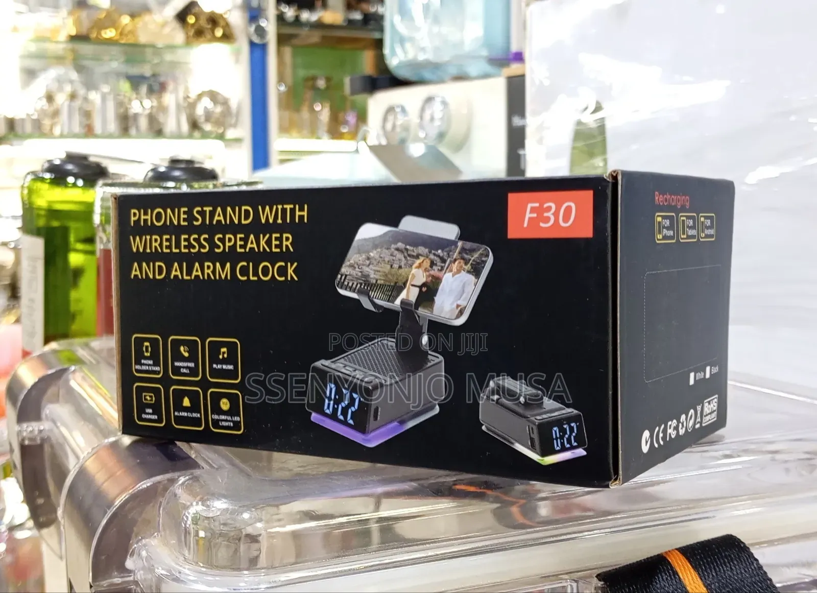 F30 3-in-1 Cell Phone Stand With Wireless Speaker Alarm Clock | 4.25w
