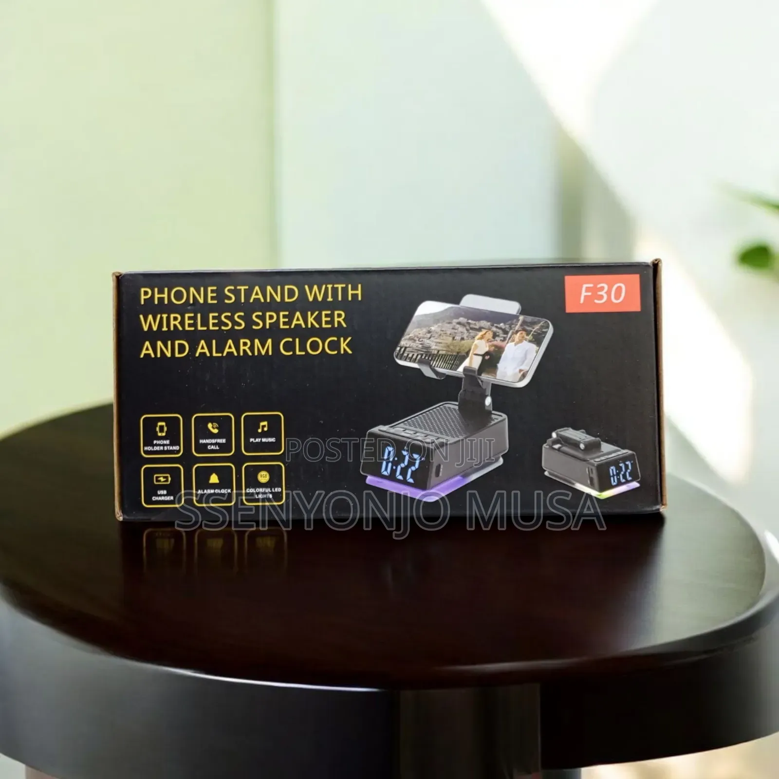 F30 3-in-1 Cell Phone Stand With Wireless Speaker Alarm Clock | 4.25w