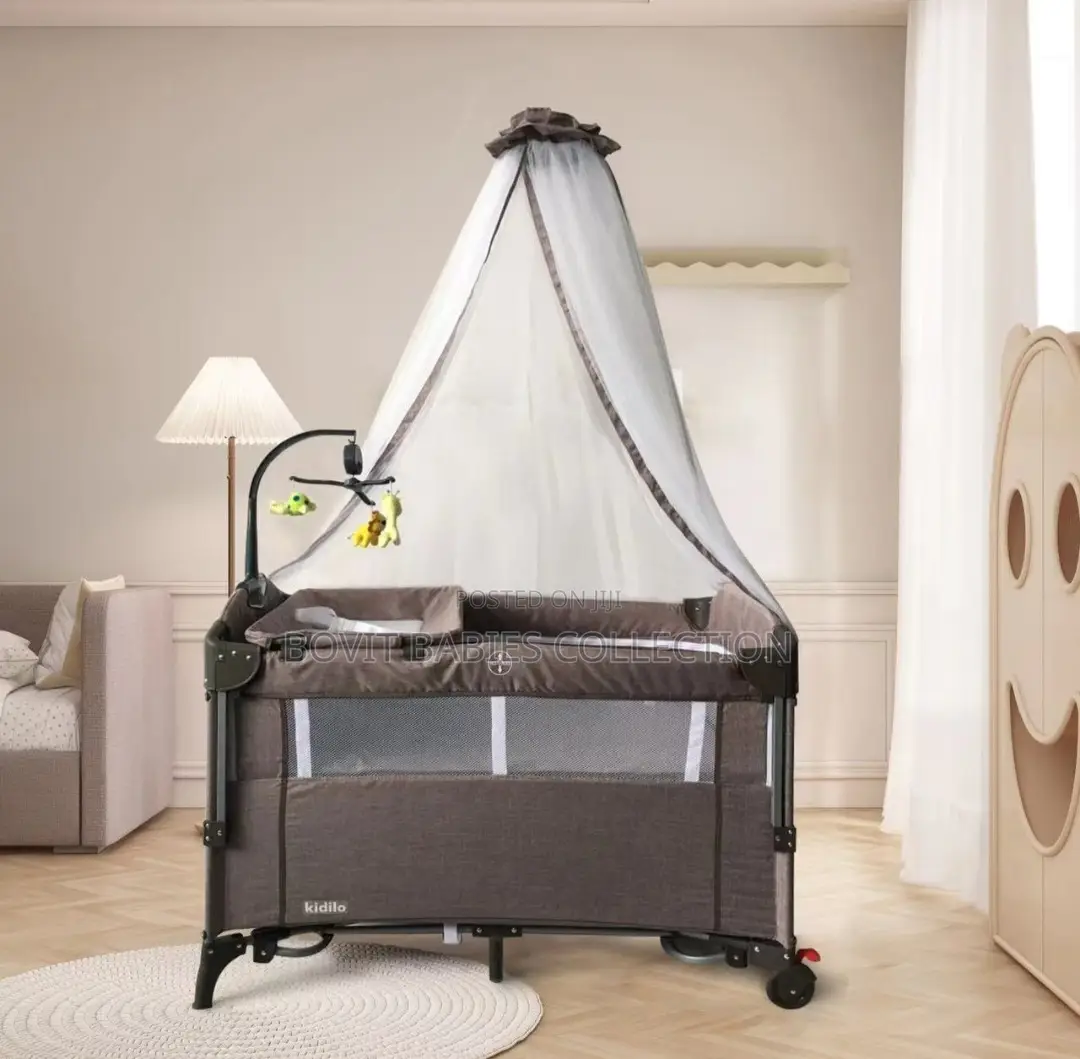 4 In 1 Kidilo Baby Bed With Net And Games P02 Grey