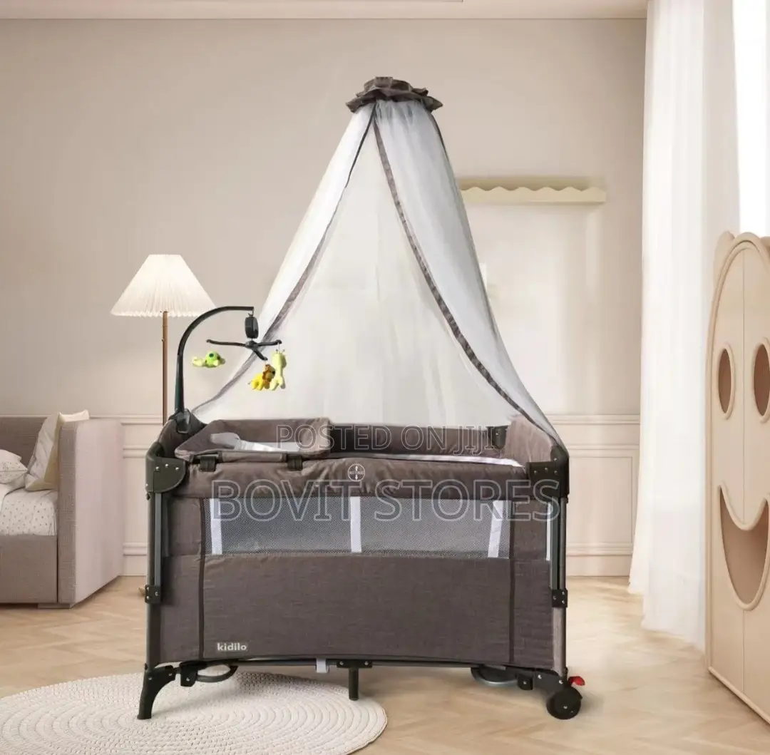 4 In 1 Kidilo Baby Bed With Net And Games P02 Grey