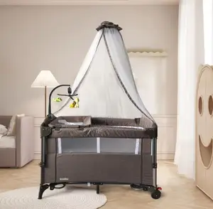 4 In 1 Kidilo Baby Bed With Net And Games P02 Grey