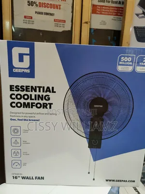 Geepas Electric Wall Fan With 2 Pull String Cords Geepas Wall Fan