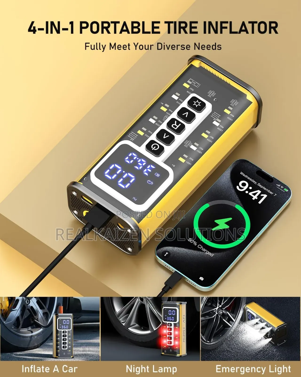 Digital Portable 12v Air Compressor Tyre Inflator