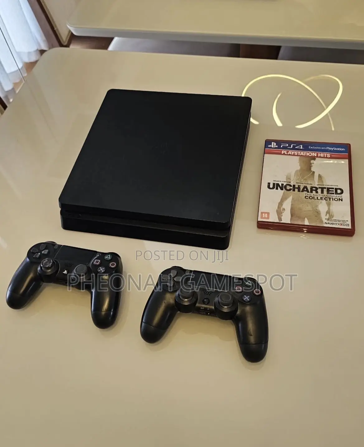 Playstation 4 Slim, Smooth Console, 2 Pads, 17 Thrilling Games.