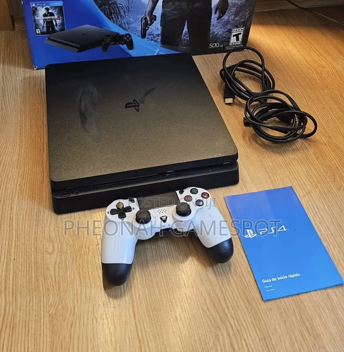 Clean Ps4 Slim, 2 Pads, 16 Entertaining Games Ready to Play.