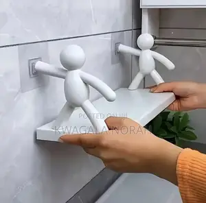 A Set of Wall Mounted Plastic Shelves for Bathrooms and Kitchen