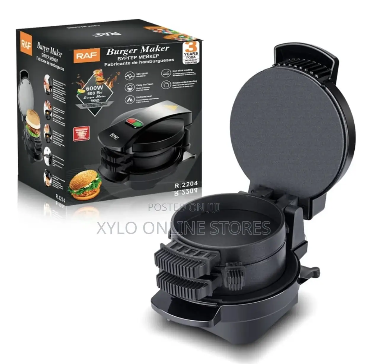A Raf Electric Burger Press Black Model R.2204