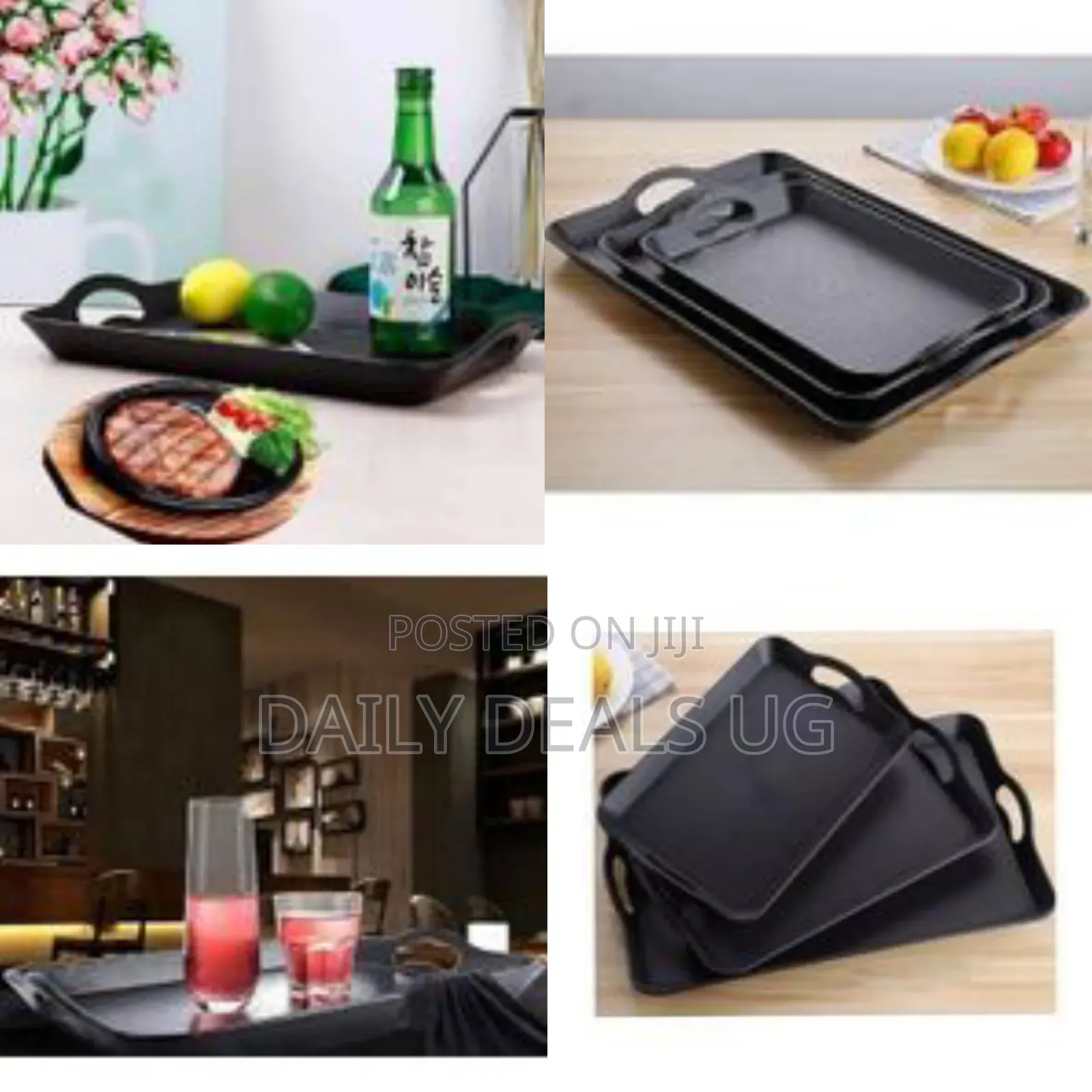 Pack of 3 Deep Rectangular Restaurant Cafe Hotel Kitchen Plastic