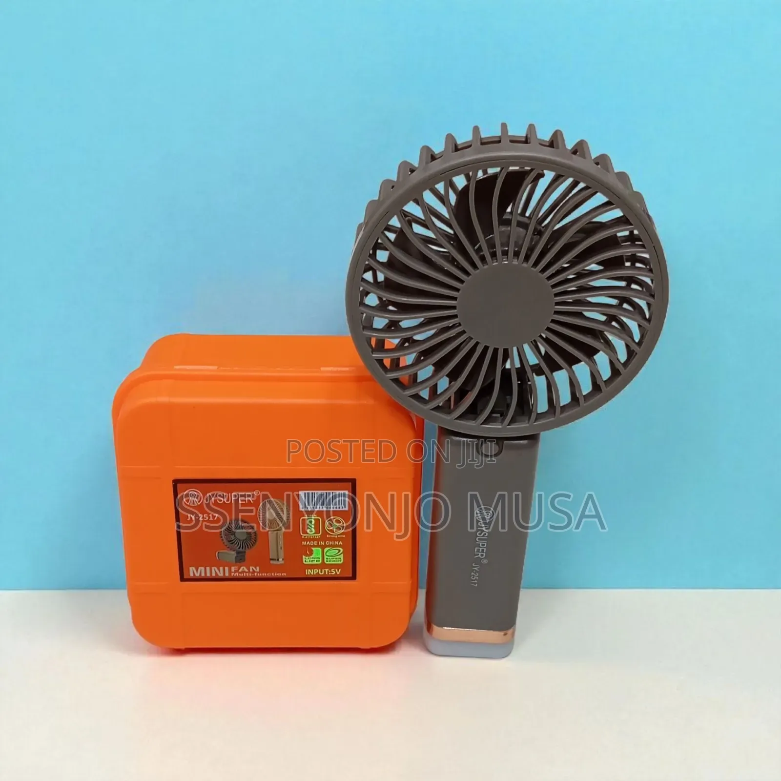Mini Rechargeable Hand Fan With Led Light – Foldable Usb Fan, 3 Speed.