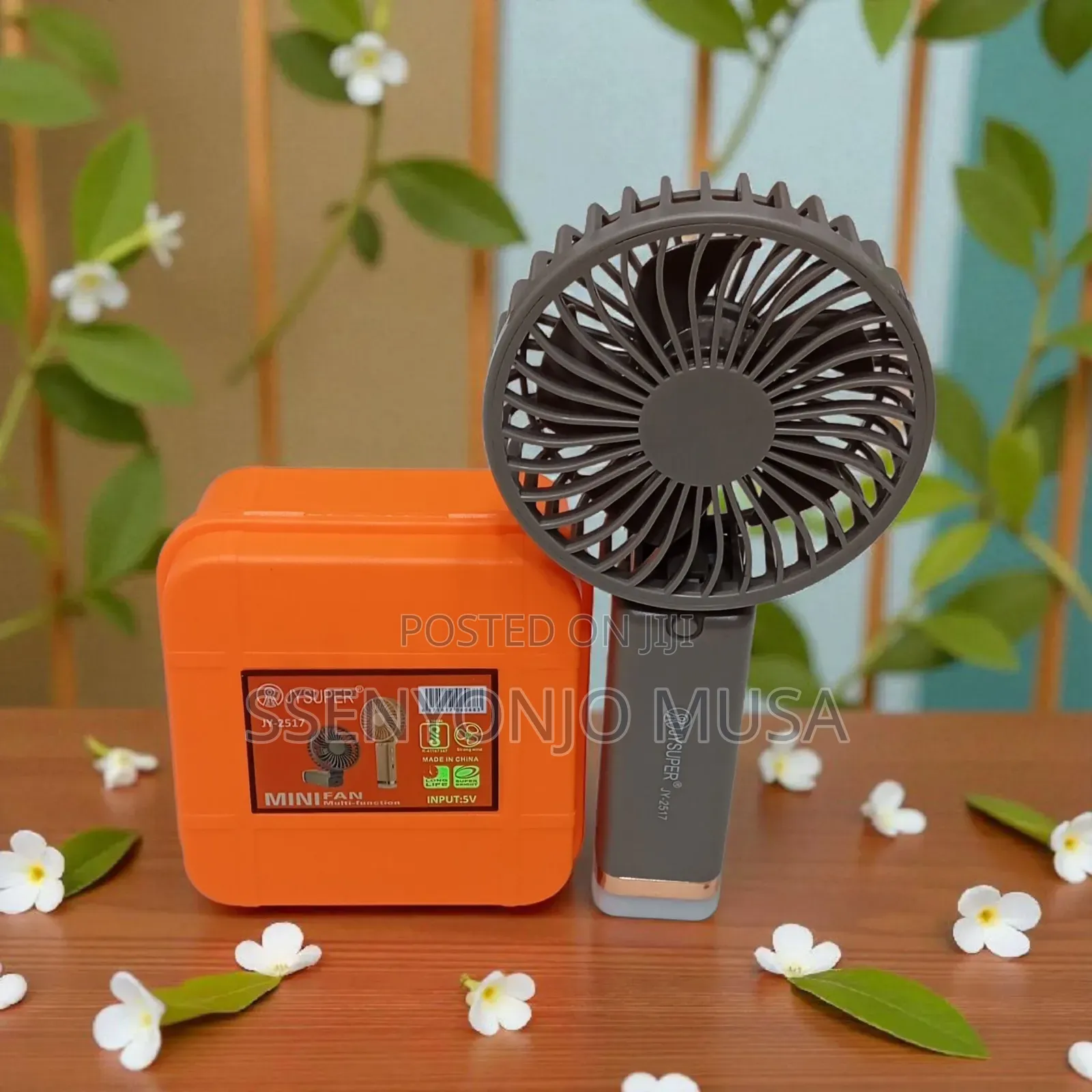 Mini Rechargeable Hand Fan With Led Light – Foldable Usb Fan, 3 Speed.
