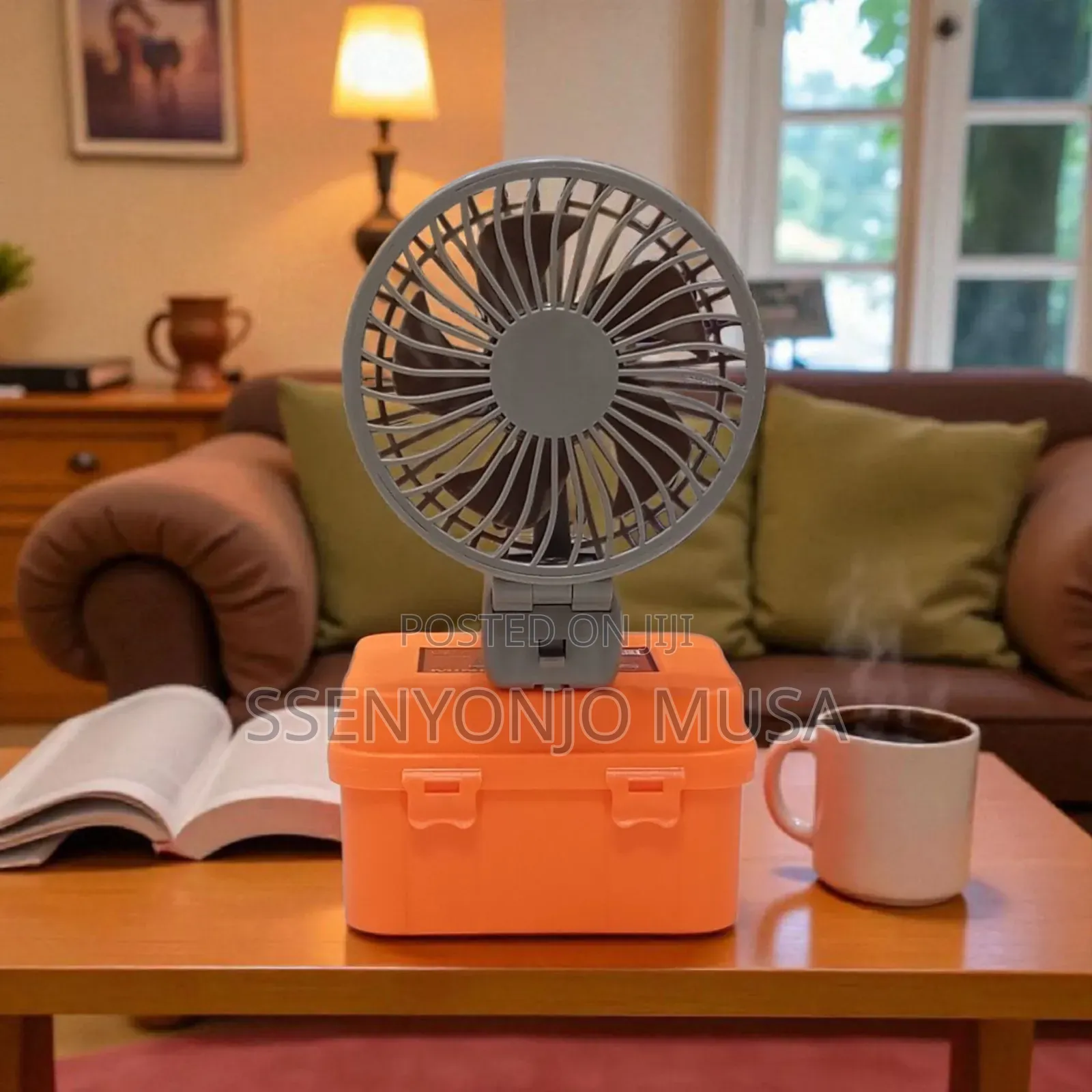 Mini Rechargeable Hand Fan With Led Light – Foldable Usb Fan, 3 Speed.