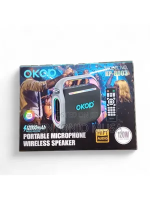 Okop Kp-8003 Portable Wireless Speaker With Microphone–120w Hifi Audio