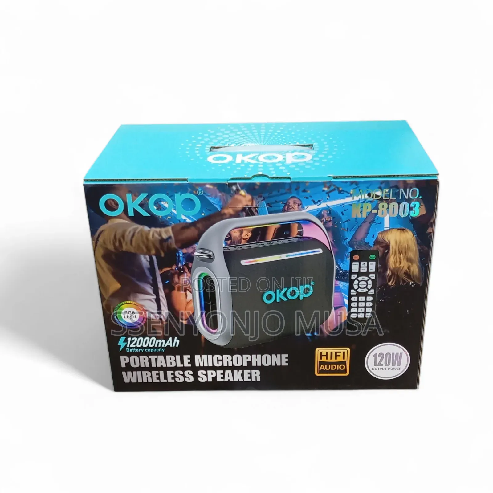 Okop Kp-8003 Portable Wireless Speaker With Microphone–120w Hifi Audio