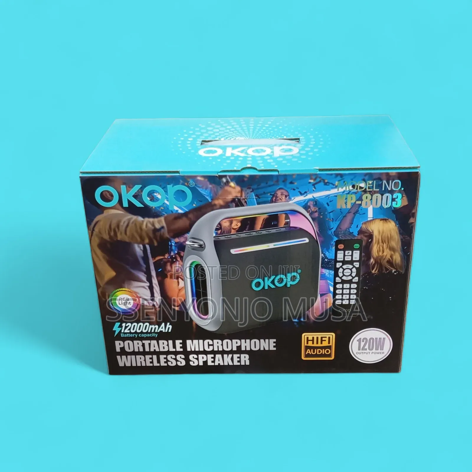 Okop Kp-8003 Portable Wireless Speaker With Microphone–120w Hifi Audio