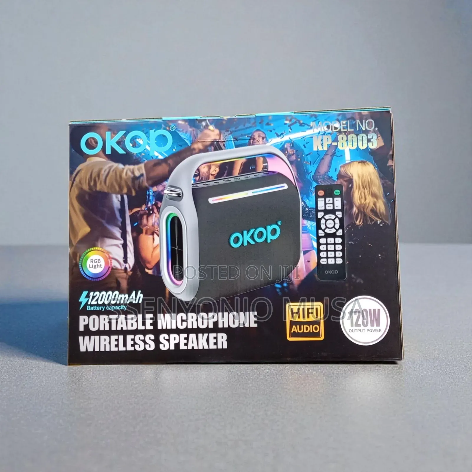 Okop Kp-8003 Portable Wireless Speaker With Microphone–120w Hifi Audio