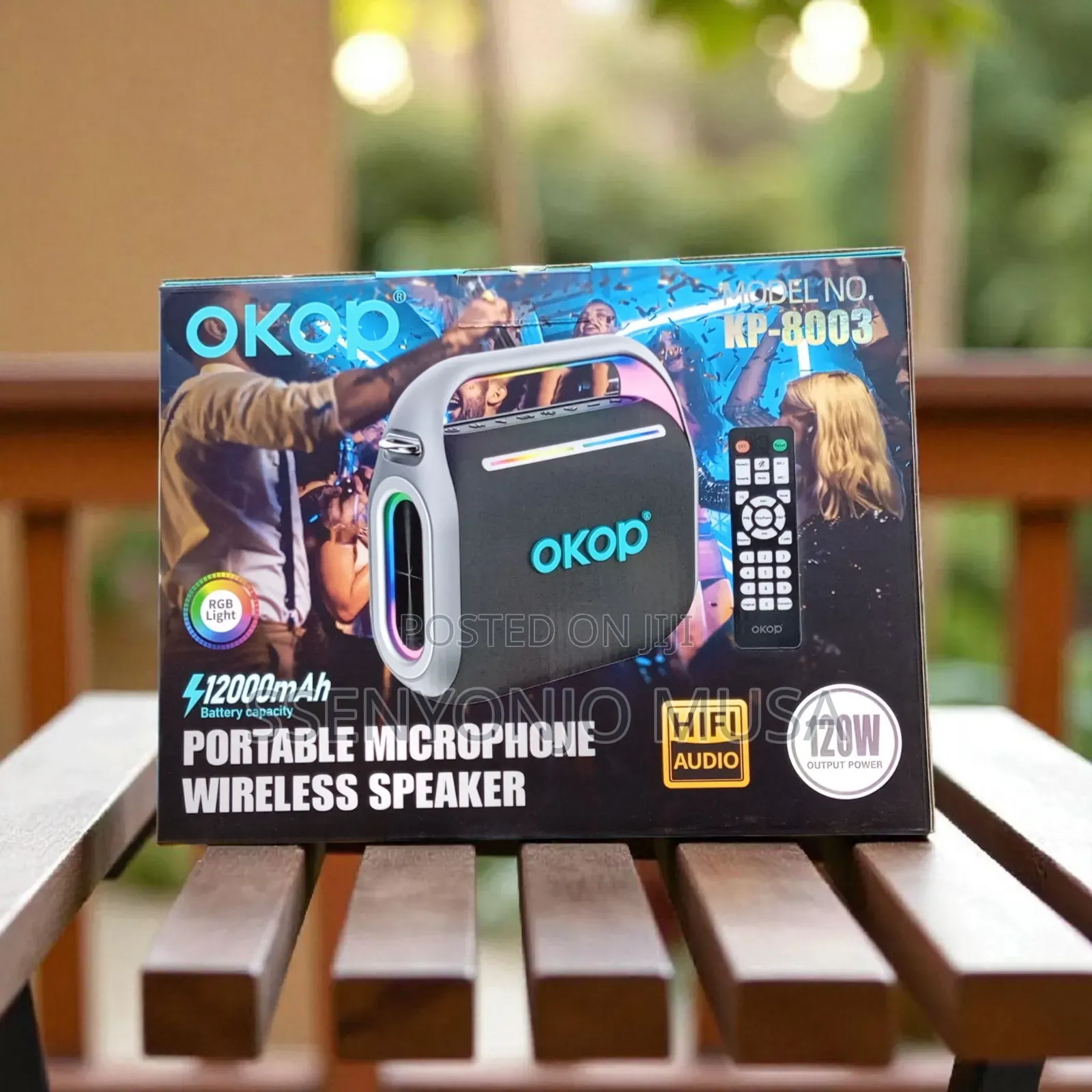 Okop Kp-8003 Portable Wireless Speaker With Microphone–120w Hifi Audio