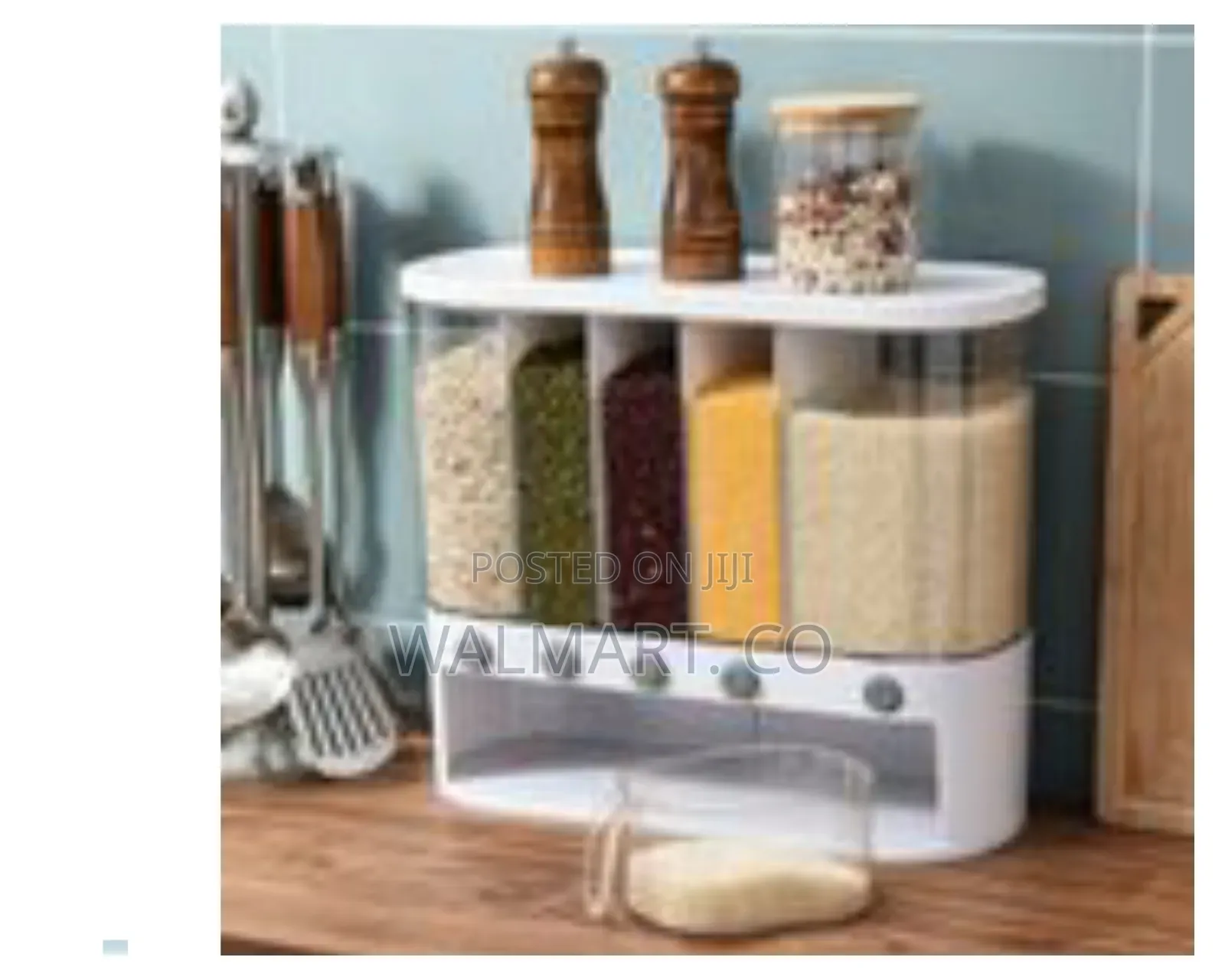 5 Grid Wall Mounted Storage Container 12l Food Dispenser-Multicolor