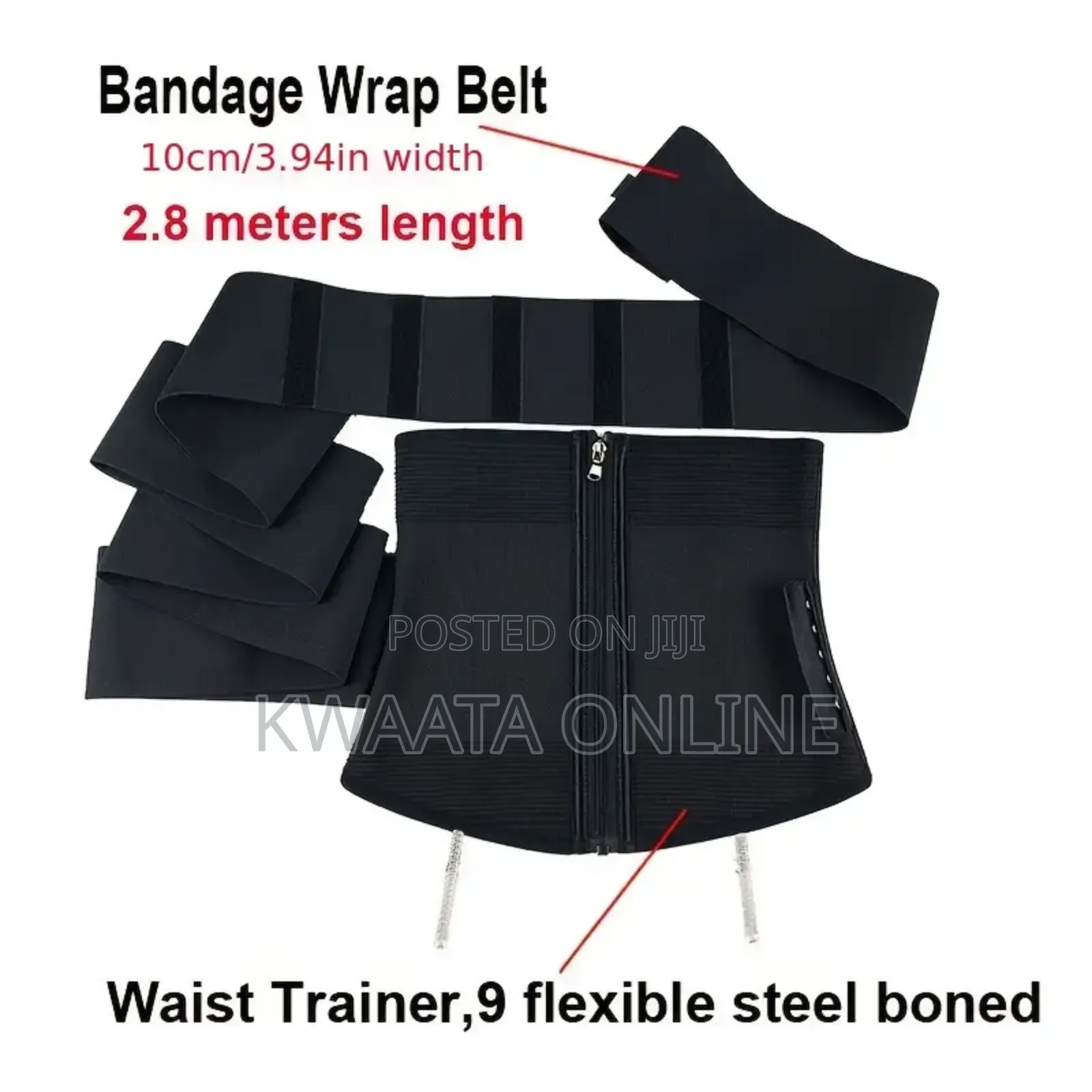2in1 Women Waist Slimmer, Belt, Removable Wrap-Around Strap Shapewear