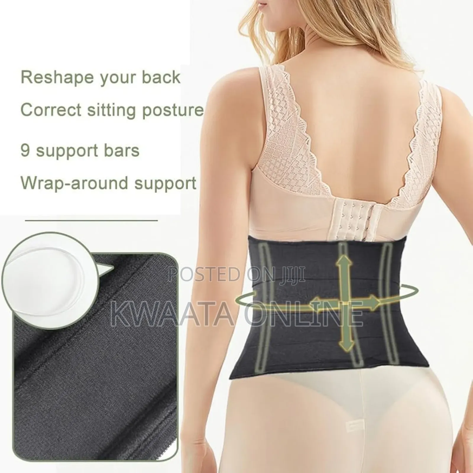2in1 Women Waist Slimmer, Belt, Removable Wrap-Around Strap Shapewear