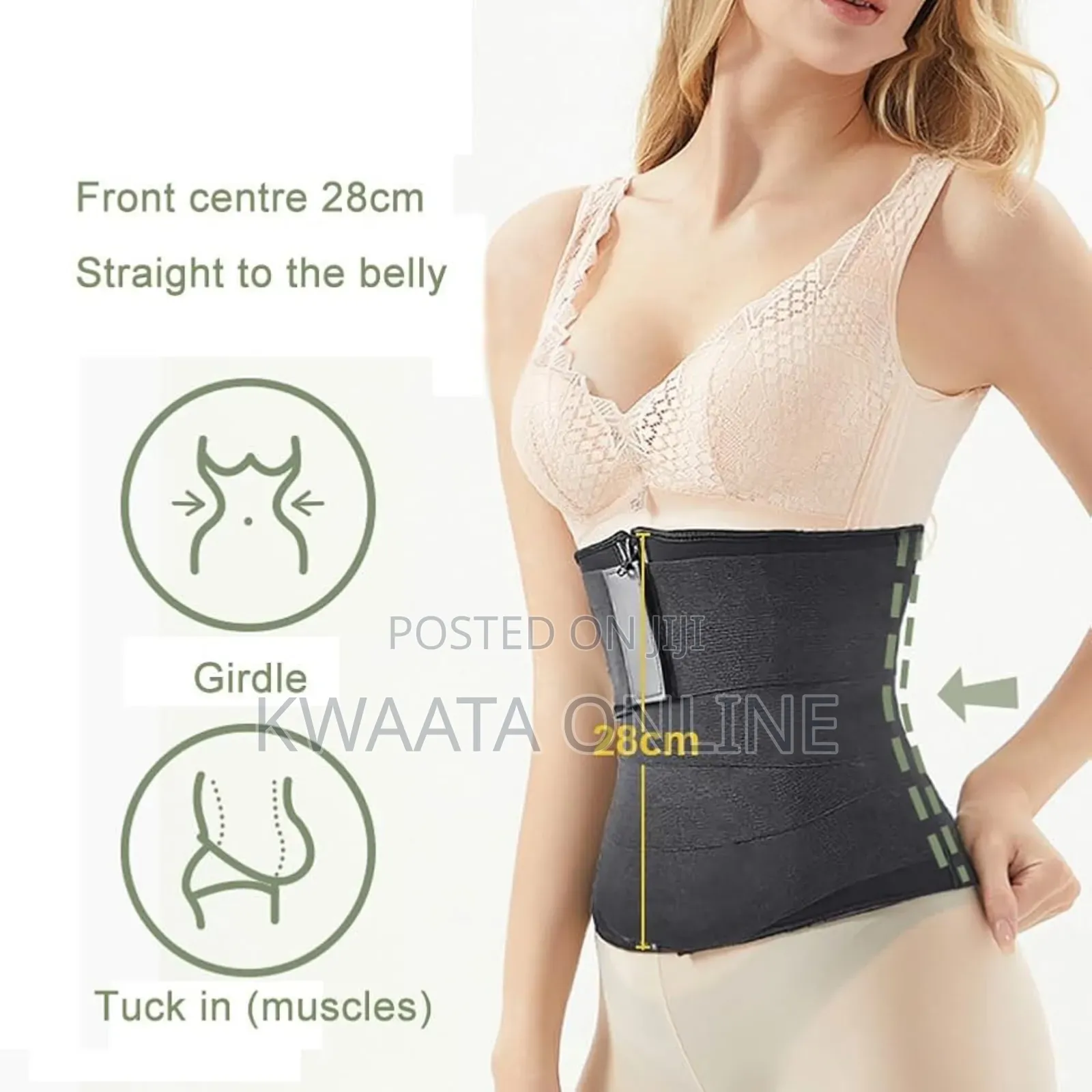 2in1 Women Waist Slimmer, Belt, Removable Wrap-Around Strap Shapewear