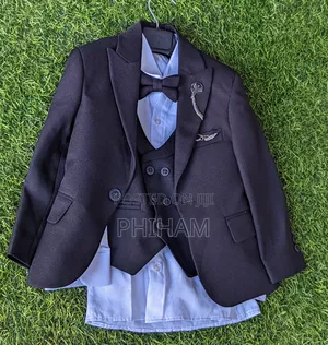 Kids Black Turkey Suit With Achain