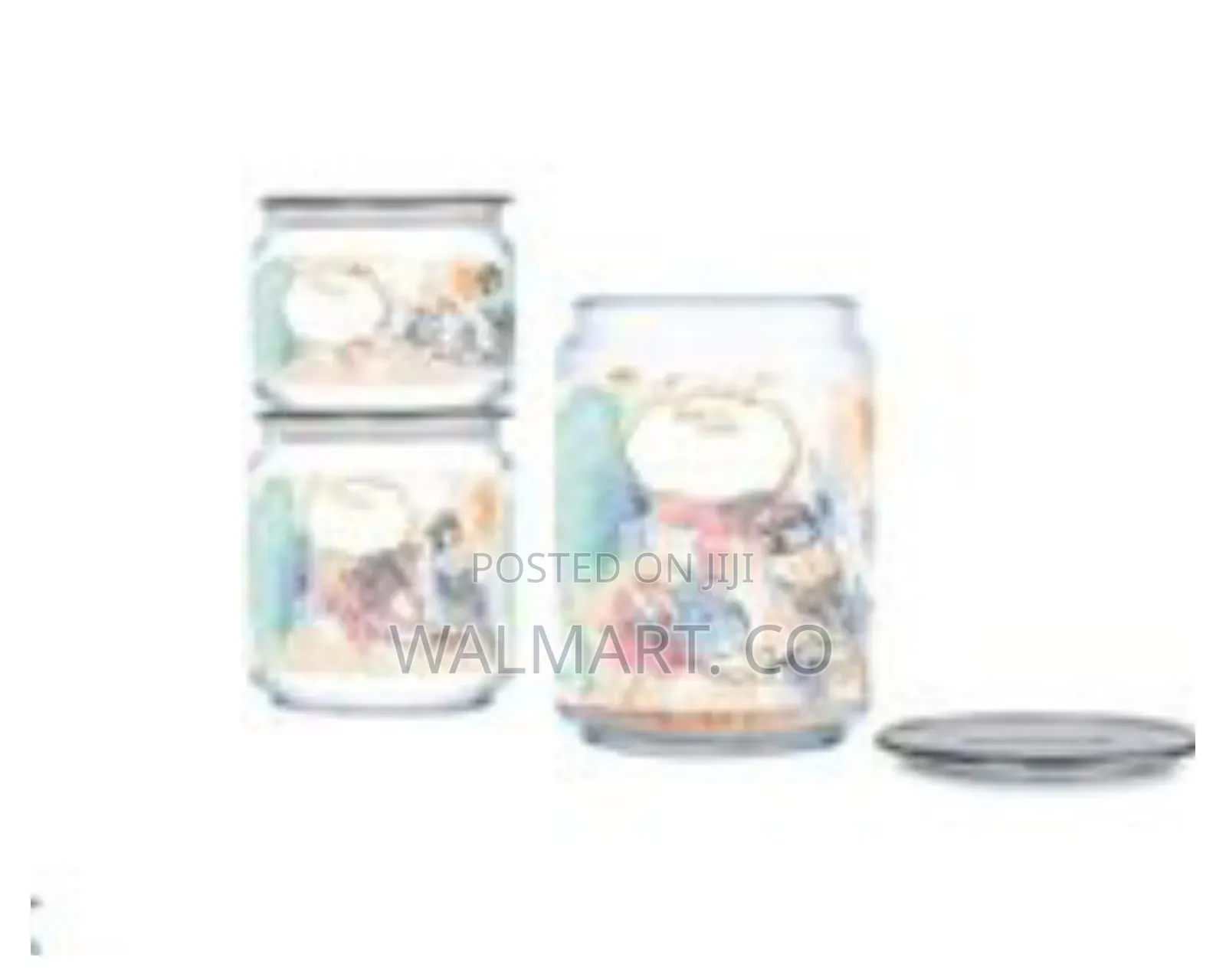 Luminarc 3 Piece Happy Bird Sugar Bowl Food Storage Jar
