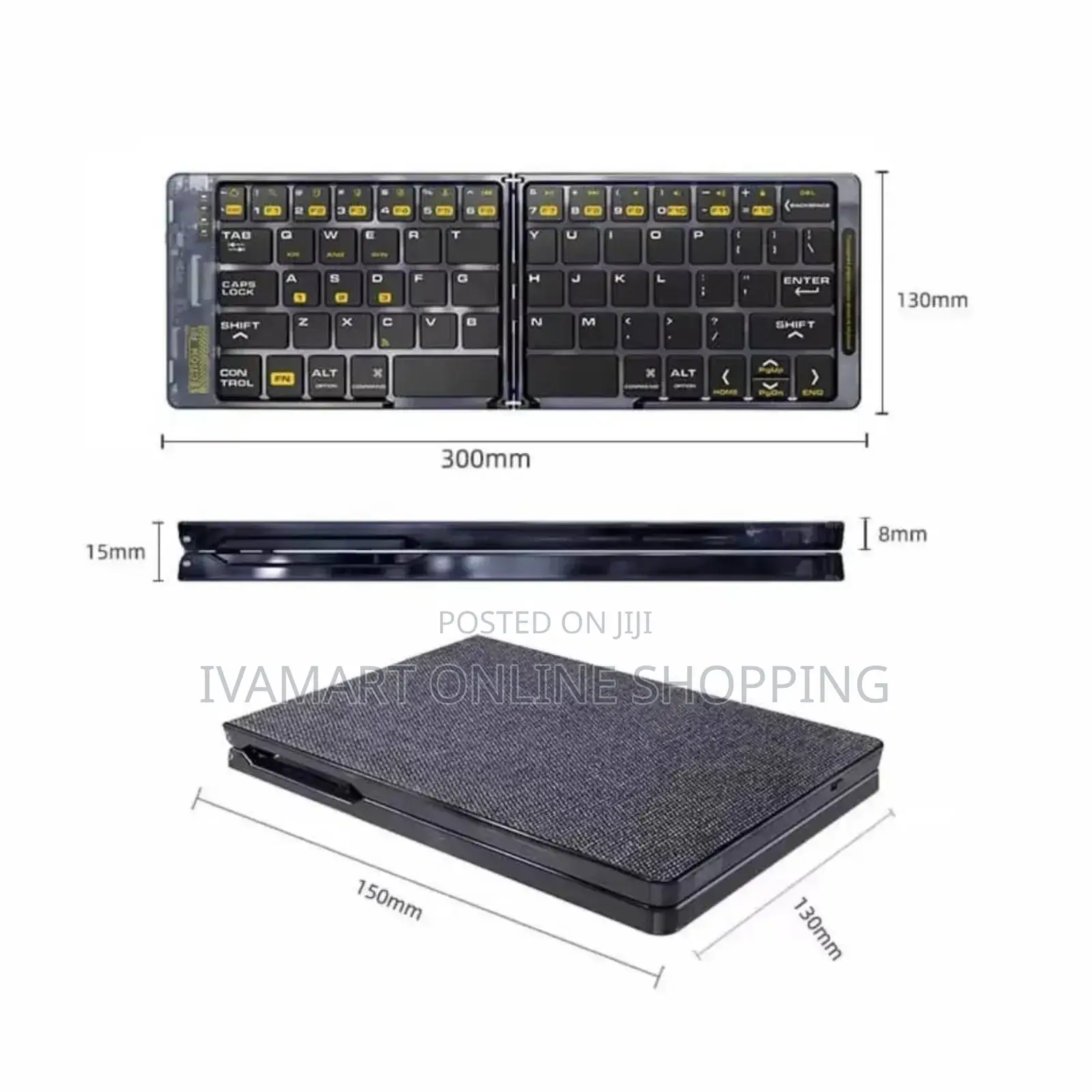 Ultra-Thin Folding Wireless Keyboard – Portable Compatible