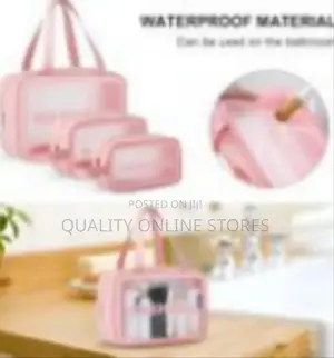 3 Translucent Storage Cosmetic Bags, Make Up Bag for Home Travel