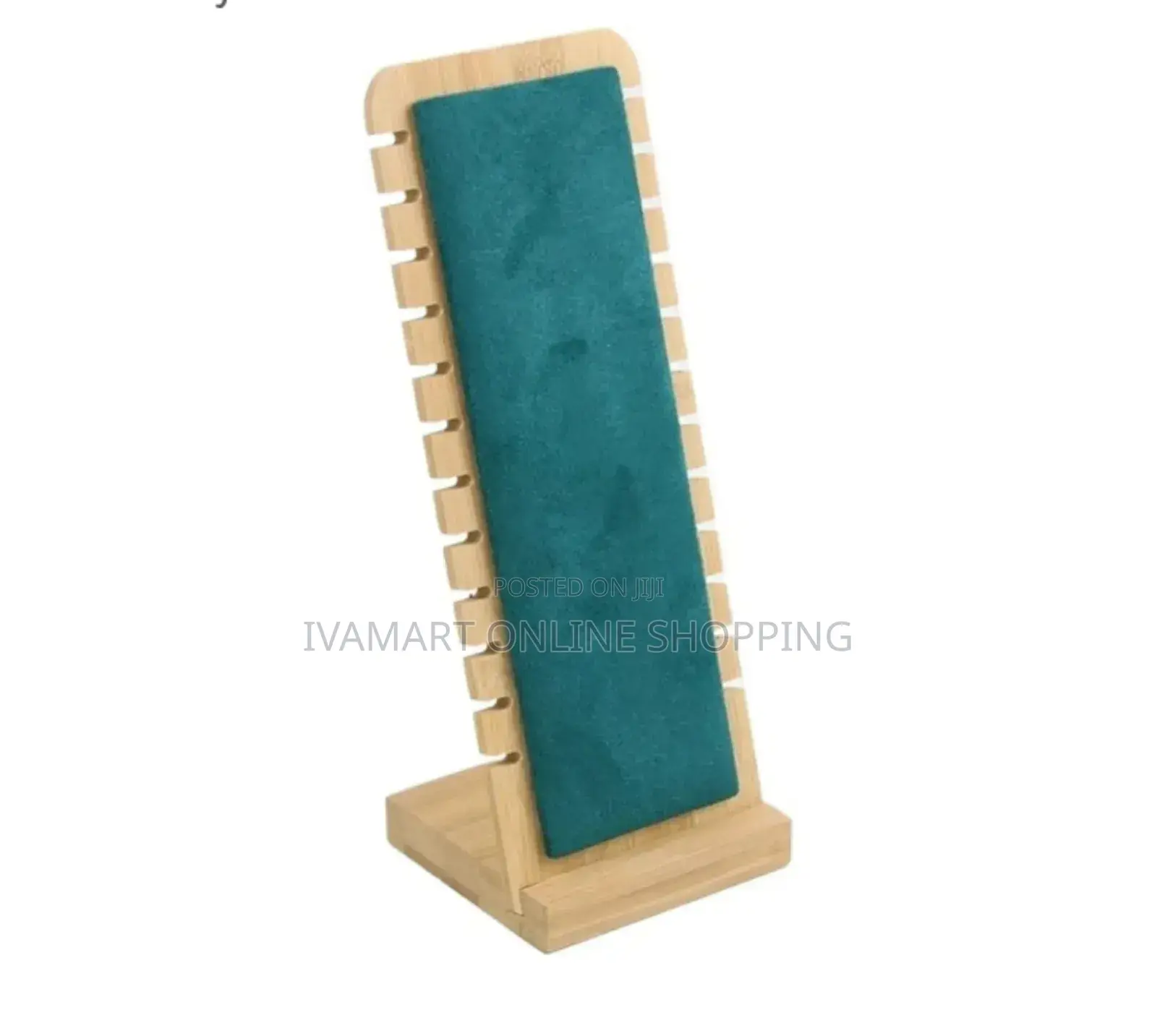 Wooden Necklace Jewelry Display Stand / Holder - Green