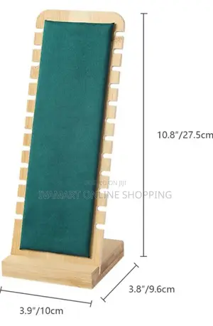 Wooden Necklace Jewelry Display Stand / Holder - Green