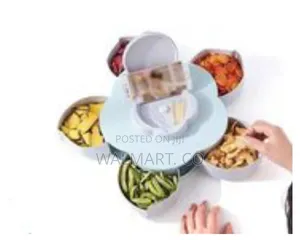 Candy Box Serving Rotating Tray With Mobile Storage Stand-White