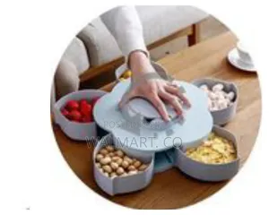 Candy Box Serving Rotating Tray With Mobile Storage Stand-White