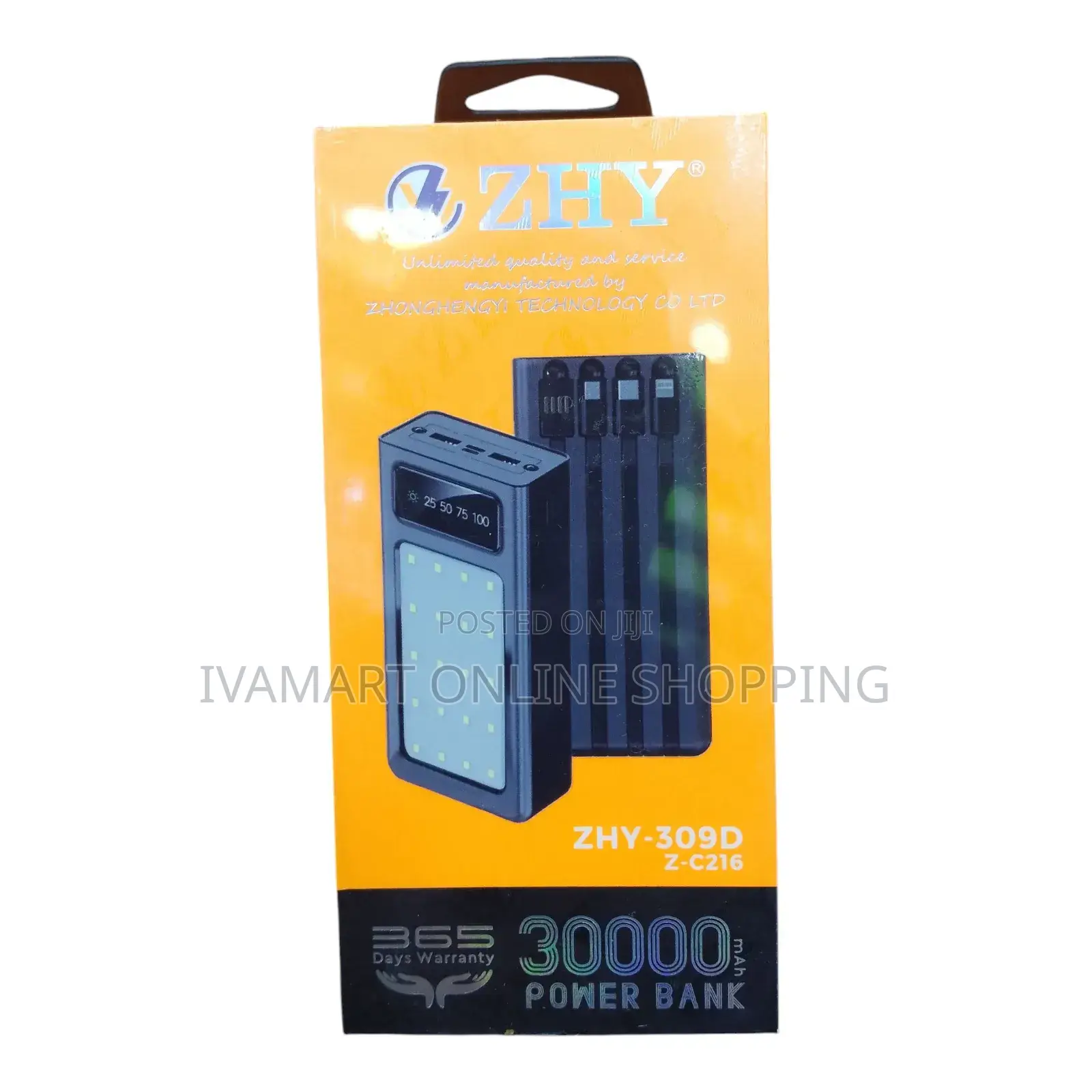 ZHY 30,000mAH Power Bank With Torch - 12 + 6 Months Warranty