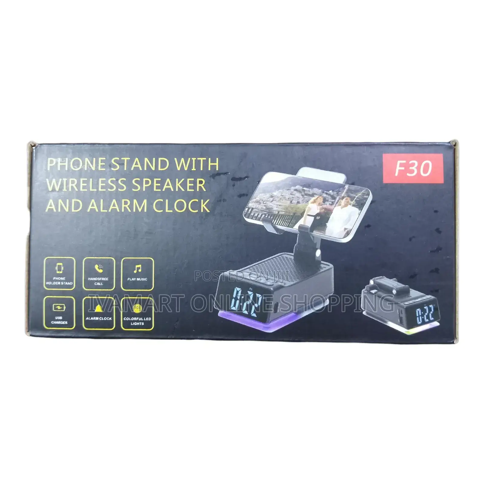 Phone Stand With Wireless Speaker and Alarm - 3 in 1