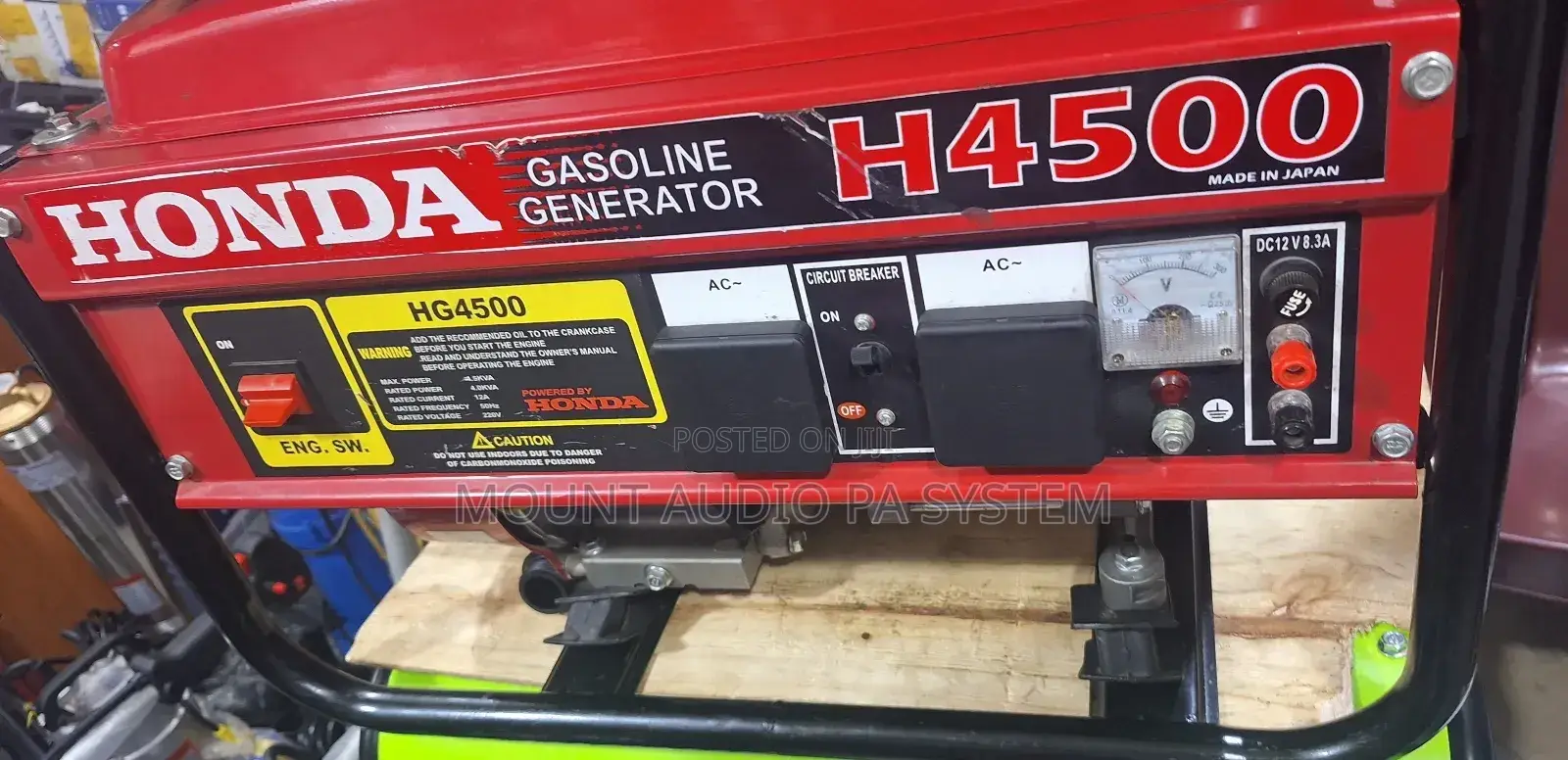 Honda Gasoline Generator. H4500, Japan.