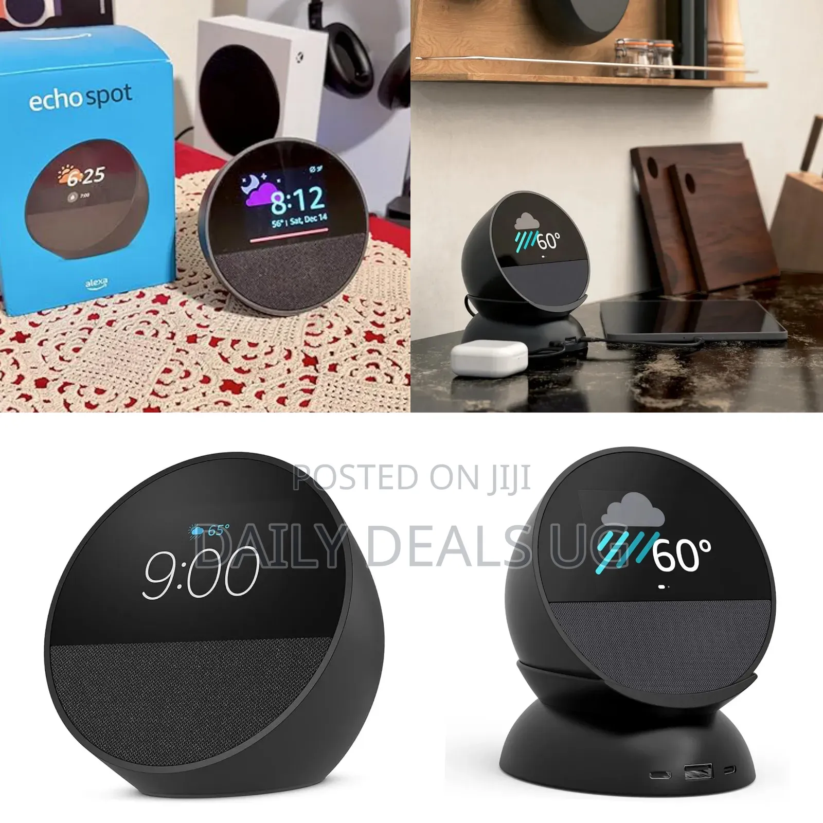 Newest Amazon Echo Spot Alarm Clock W/ Vibrant Sound New Sealed