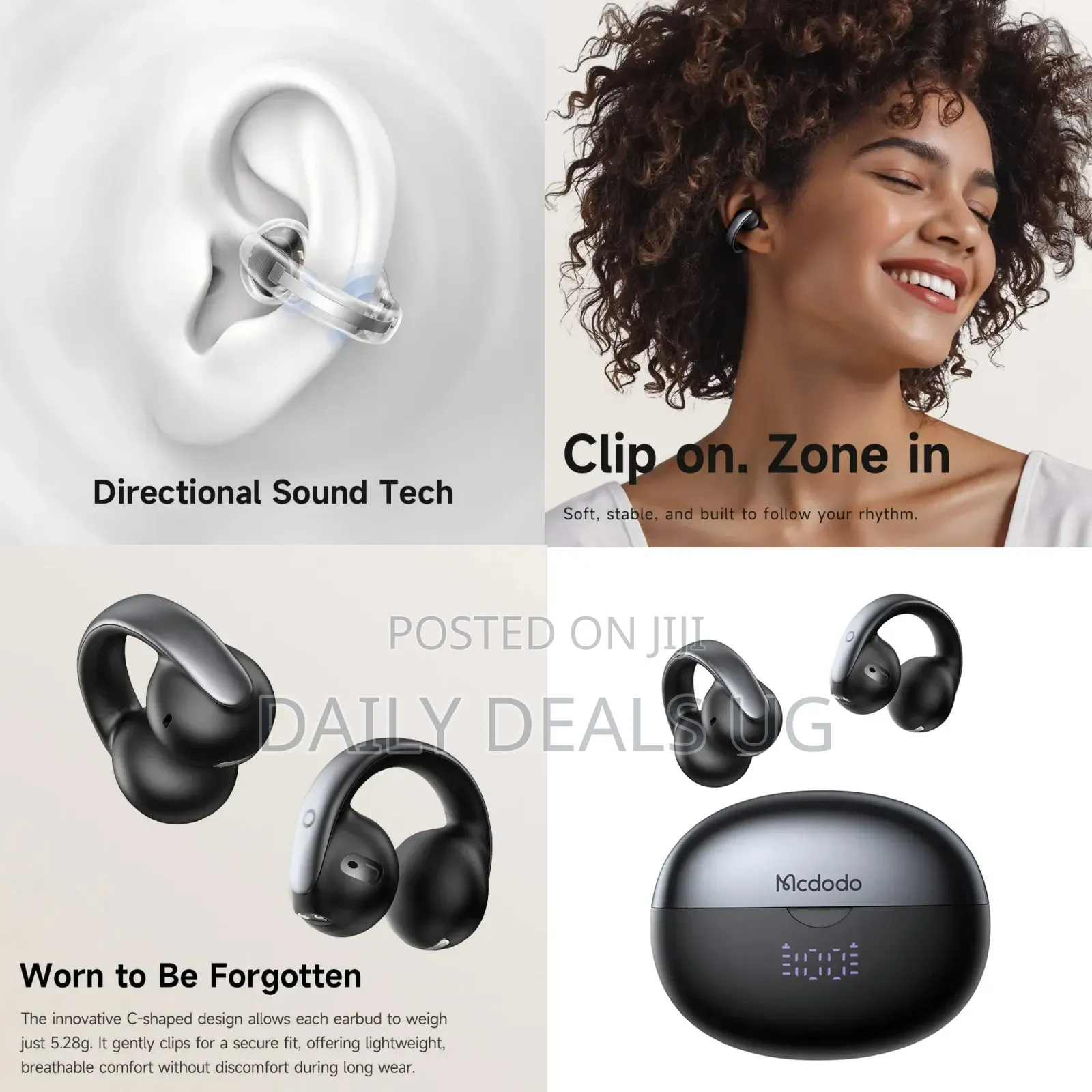 McDodo Air O3 Series Clip-on TWS Earbuds With Super Clear Bass Boost