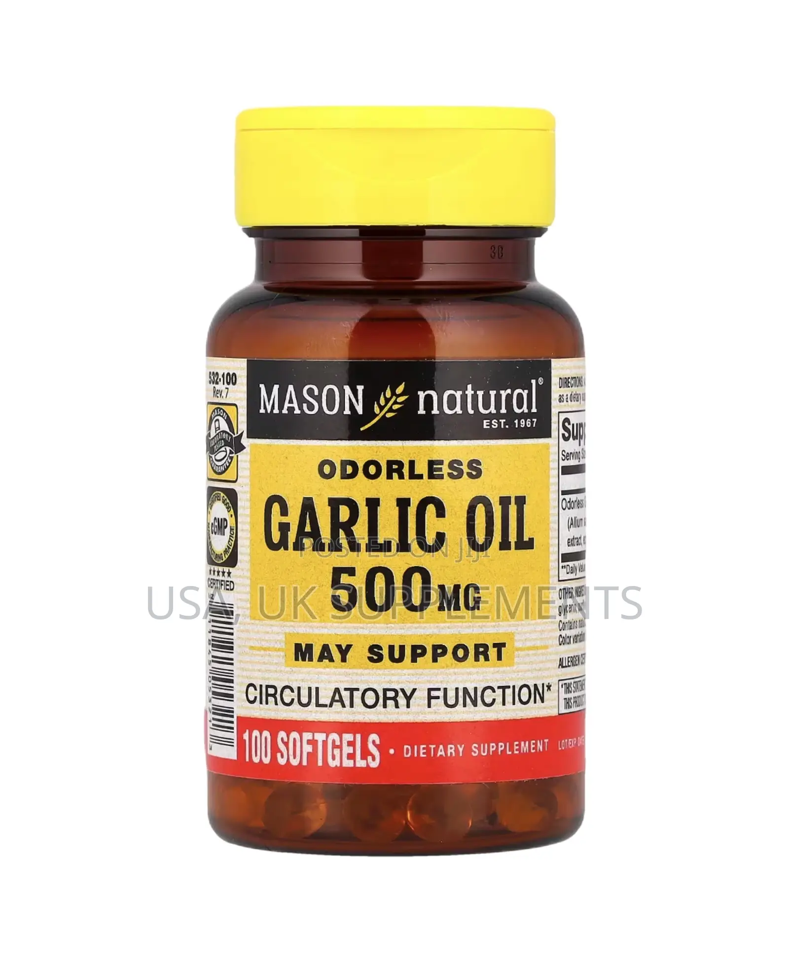 Odorless 500mg Garlic 100softgels