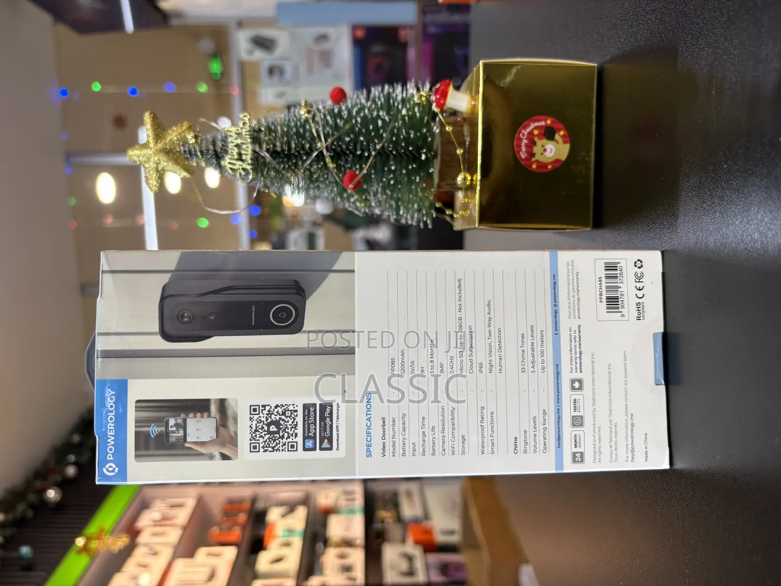 Powerology Smart Camera Doorbell – 3mp | Ip65 | 5200mah