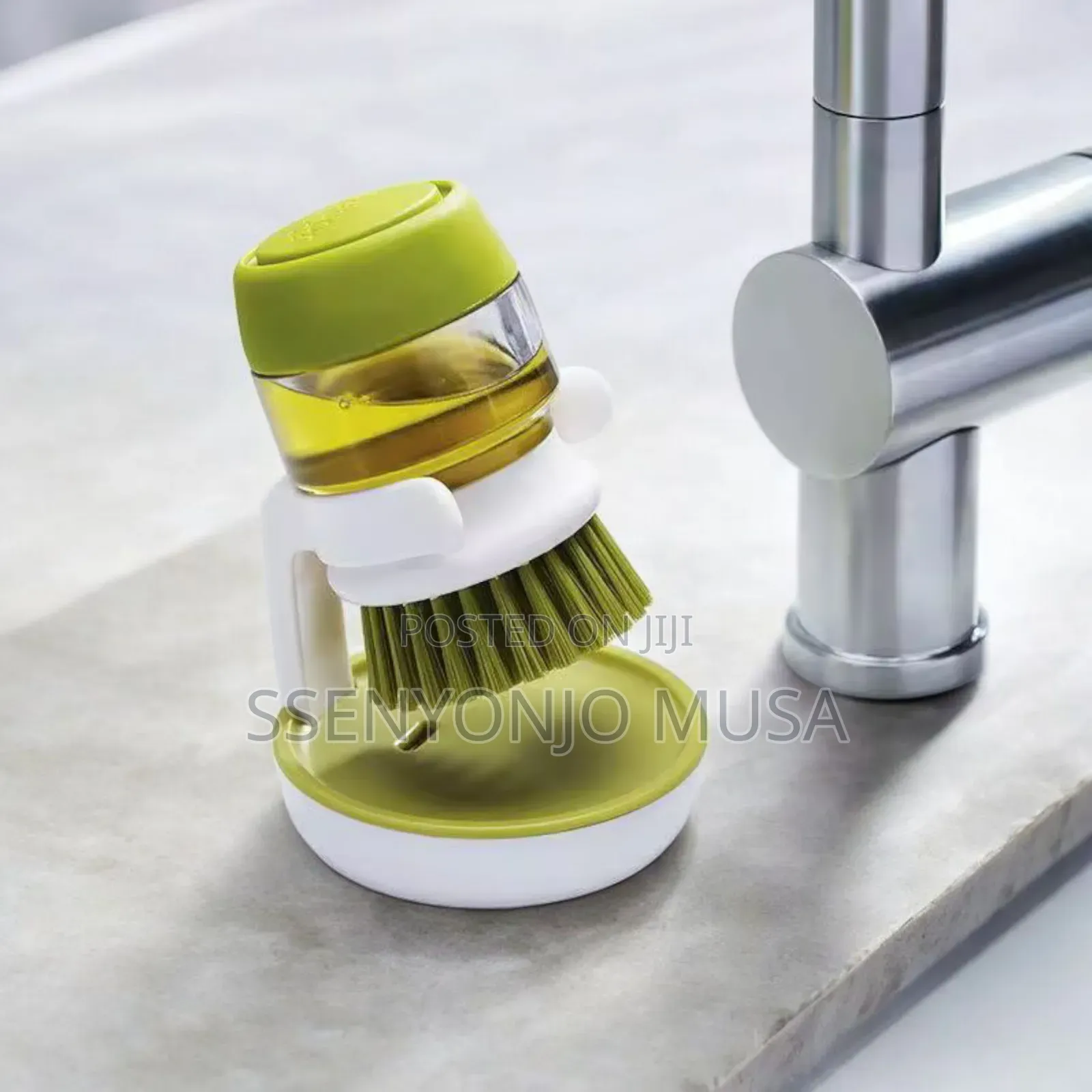Jesobo Soap-dispensing Palm Brush With Storage Stand
