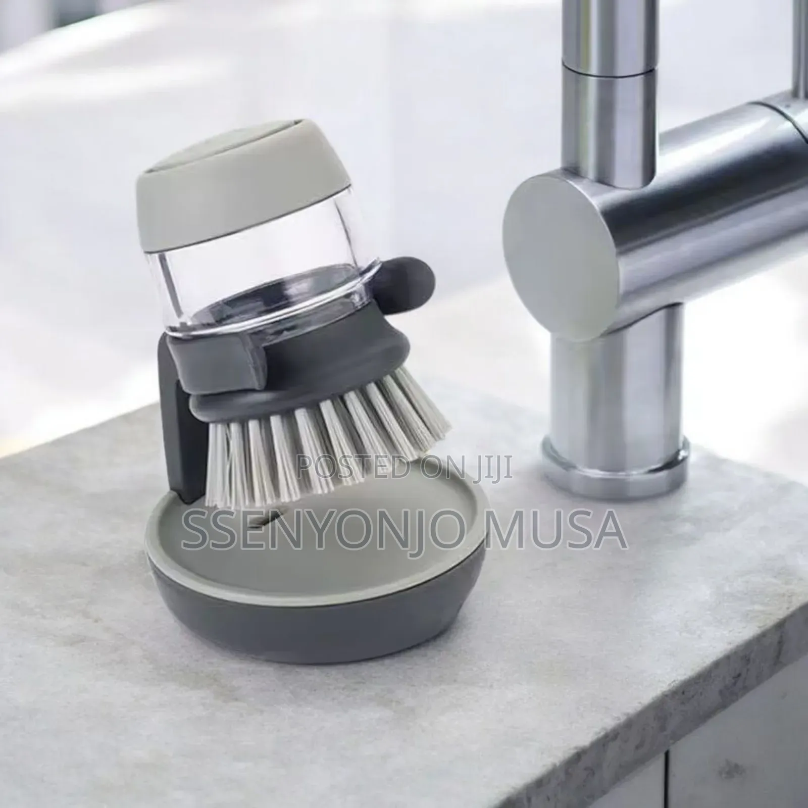 Jesobo Soap-dispensing Palm Brush With Storage Stand
