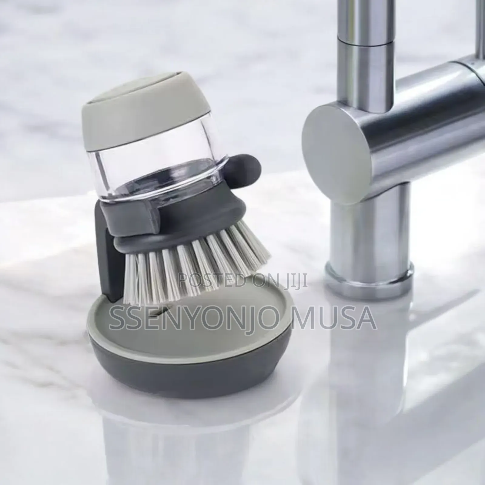 Jesobo Soap-dispensing Palm Brush With Storage Stand