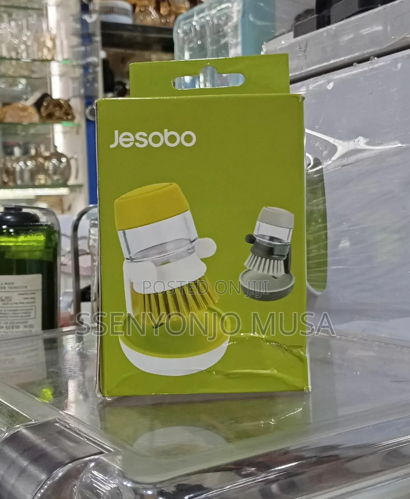 Jesobo Soap-dispensing Palm Brush With Storage Stand