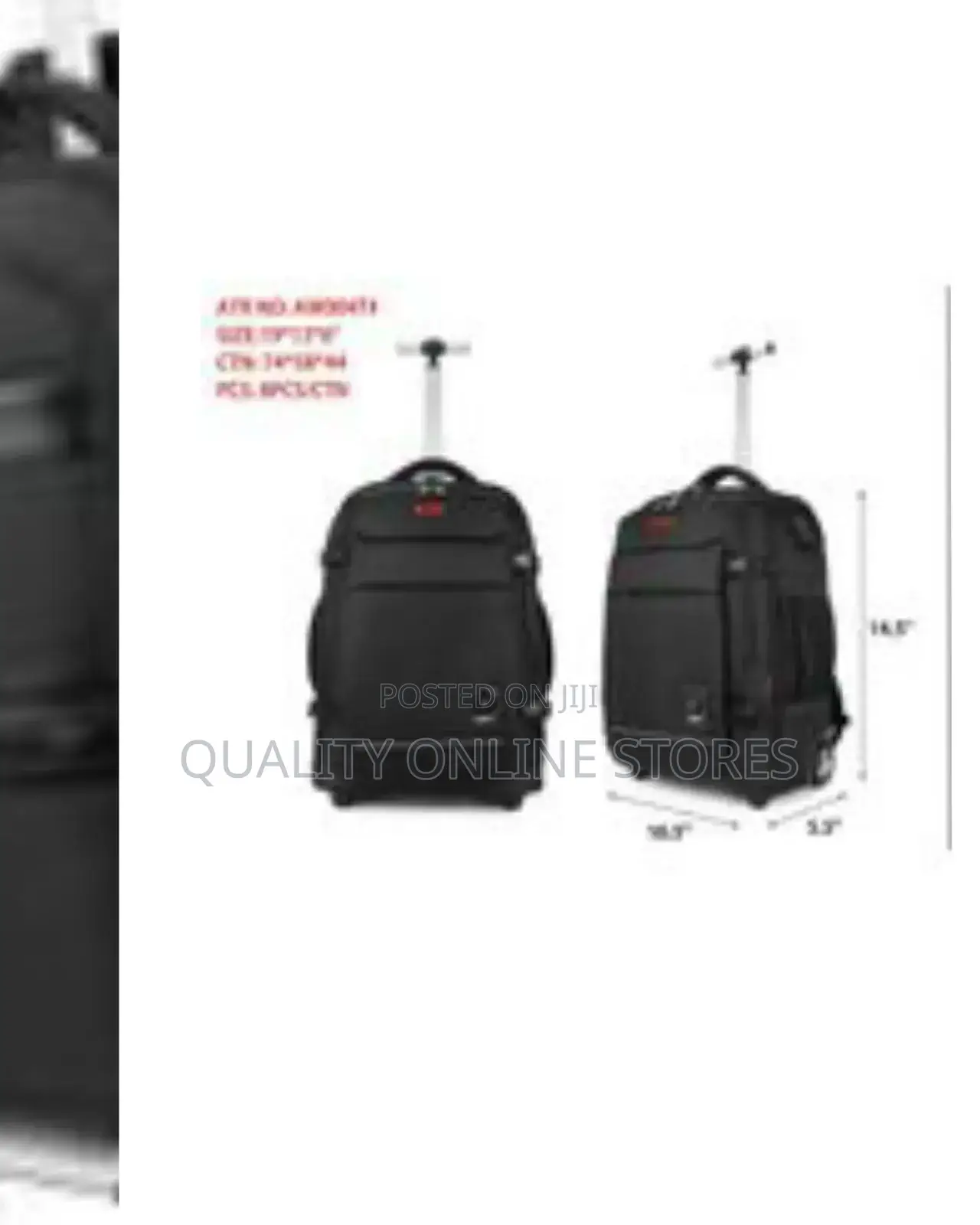 Rolling Backpack for Men With Wheels, 17 Inch Large Wheeled