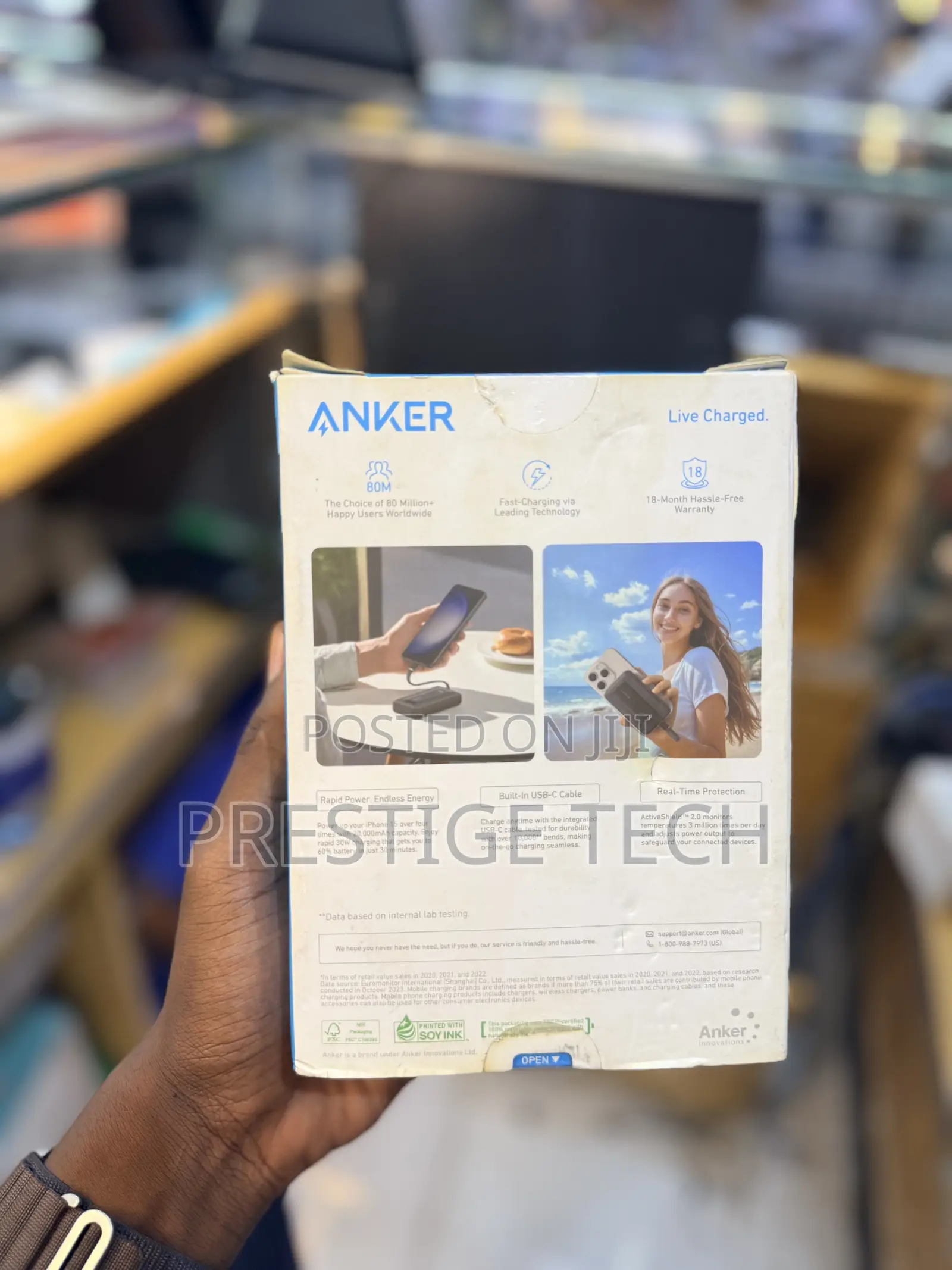 Anker Zolo Power Bank 20,000mah 30w With Built In Type C Cable