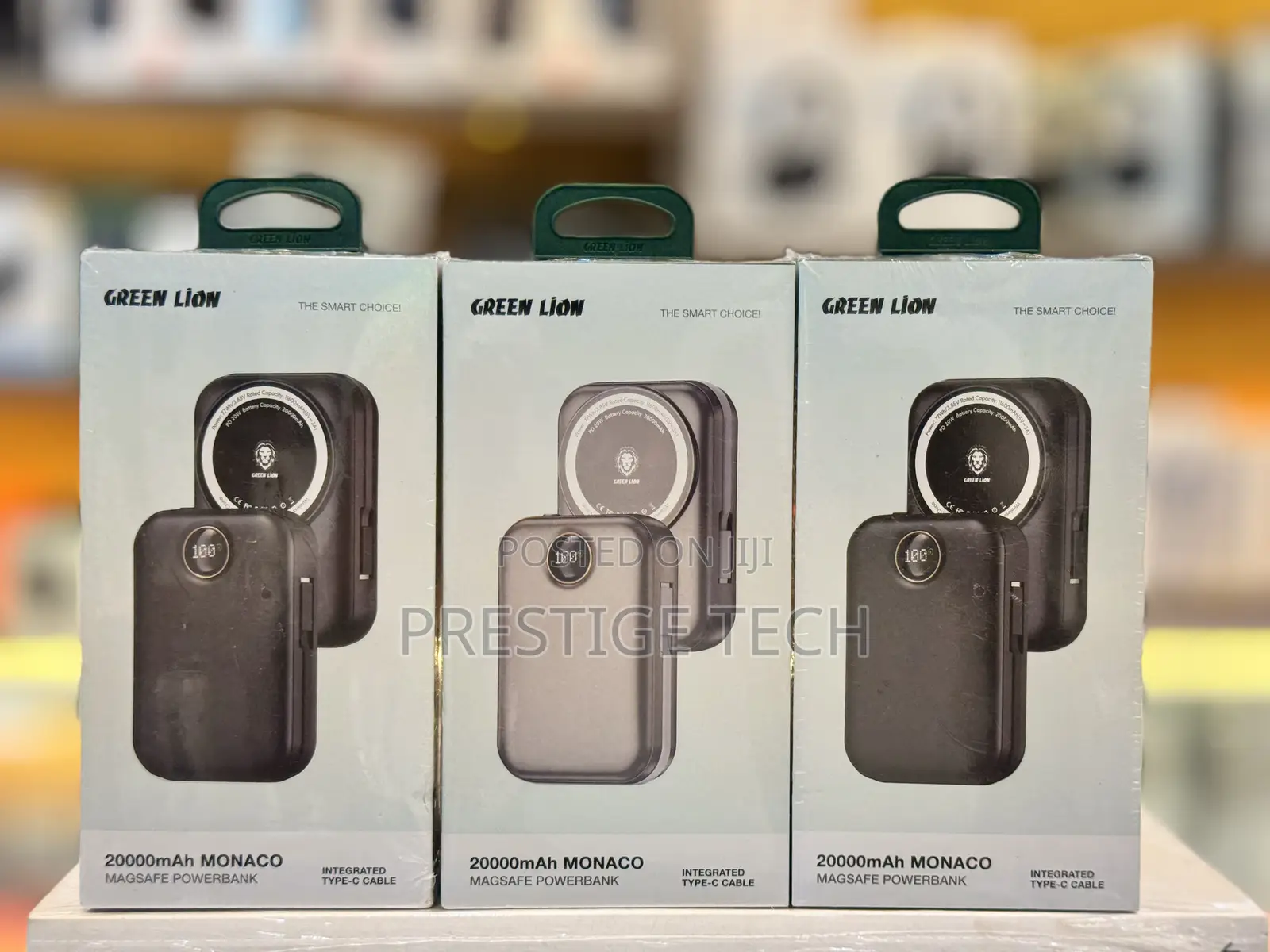 Green Lion Monaco Magsafe Power Bank 20000mah, Type C Inbuilt Cable